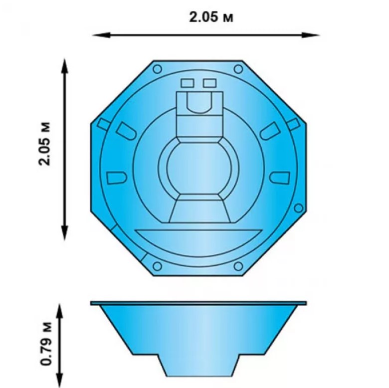 Встраиваемая чаша Premium Leisure Octagon (рис.2) Встраиваемая чаша Premium Leisure Octagon (рис.2)